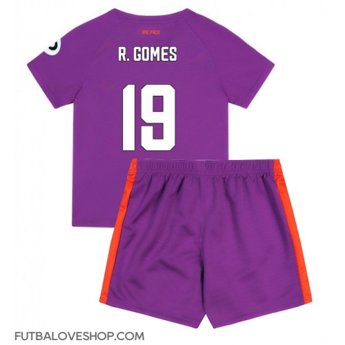 Dres Wolves Rodrigo Gomes #19 Tretina pre deti 2024-25 Krátky Rukáv (+ trenírky)